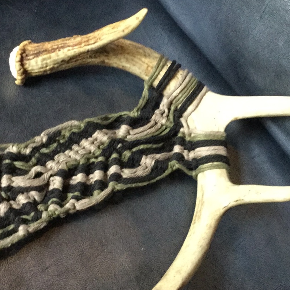 Artisan handmade Antler Macrame natural whitetail deer shed valentine botanical